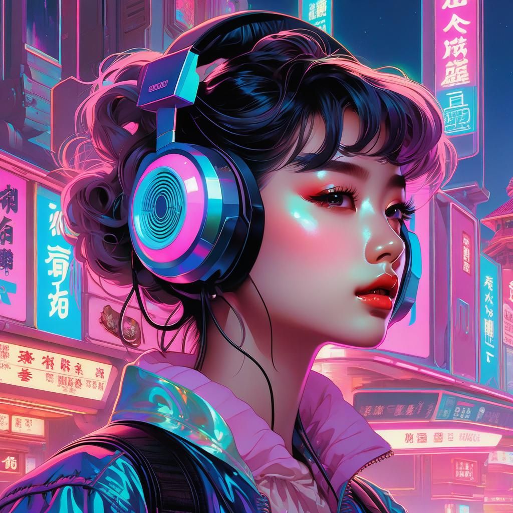 Vaporwave Boombox in Pastel Watercolor Style