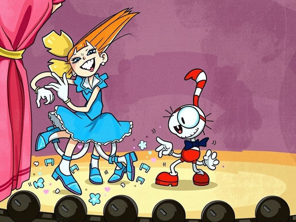 Spirited Tap Dancer in Vibrant Anime Style