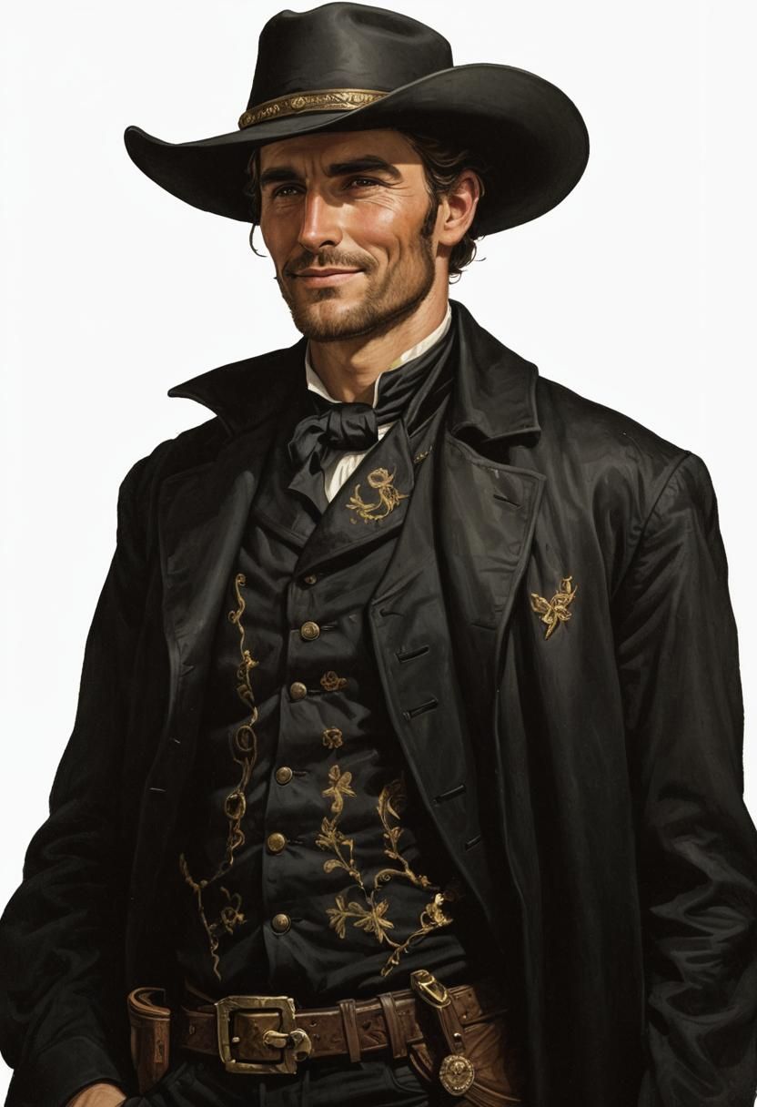 Distinguished Gunslinger in Renaissance-Inspired Attire