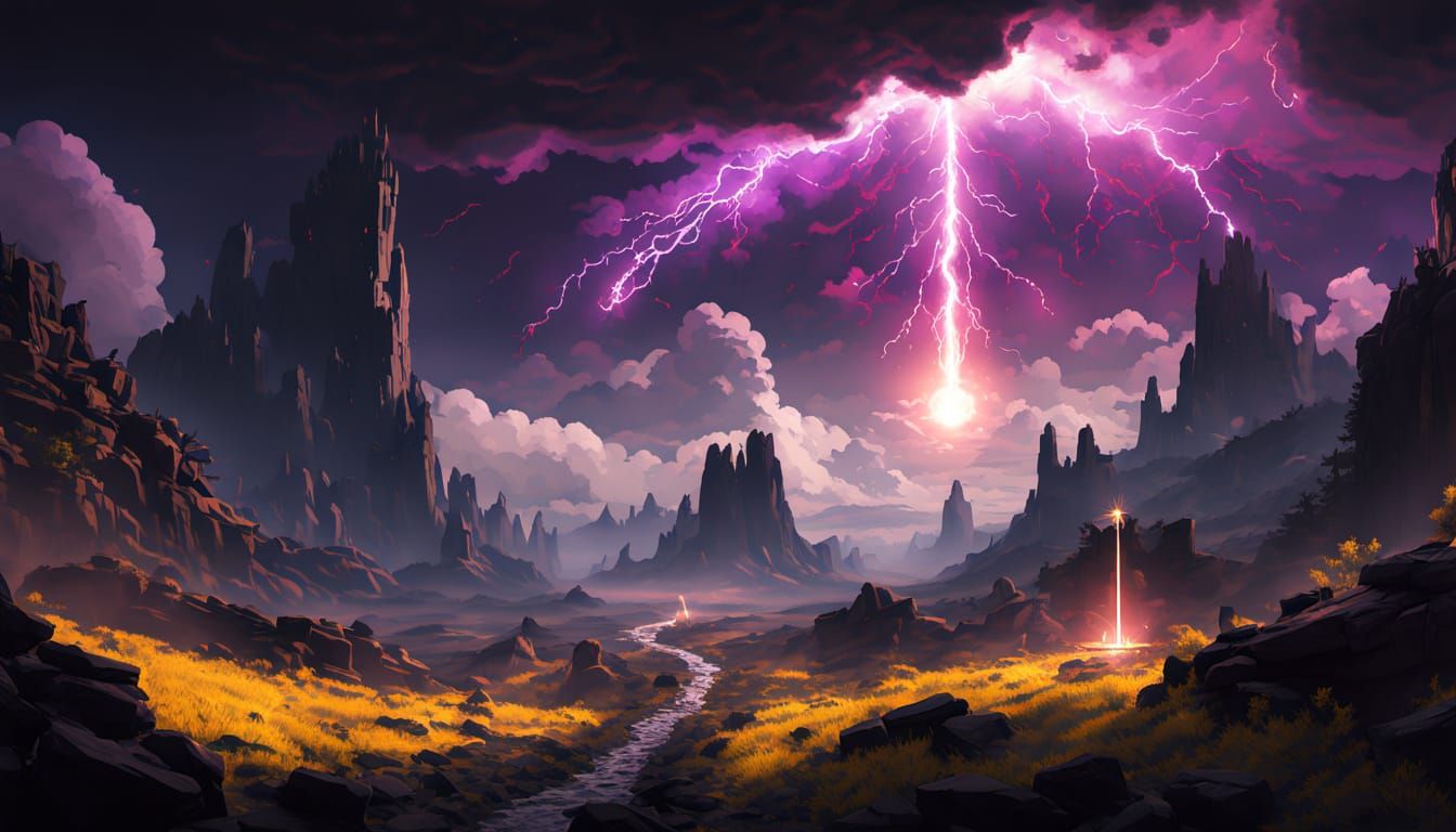 Epic Magic Missiles in Dark Fantasy Concept Art