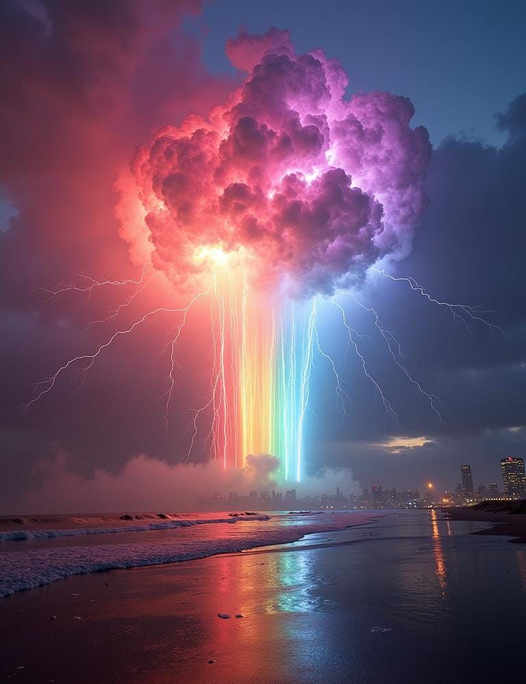 Exploding Rainbows in Atmospheric Perspective