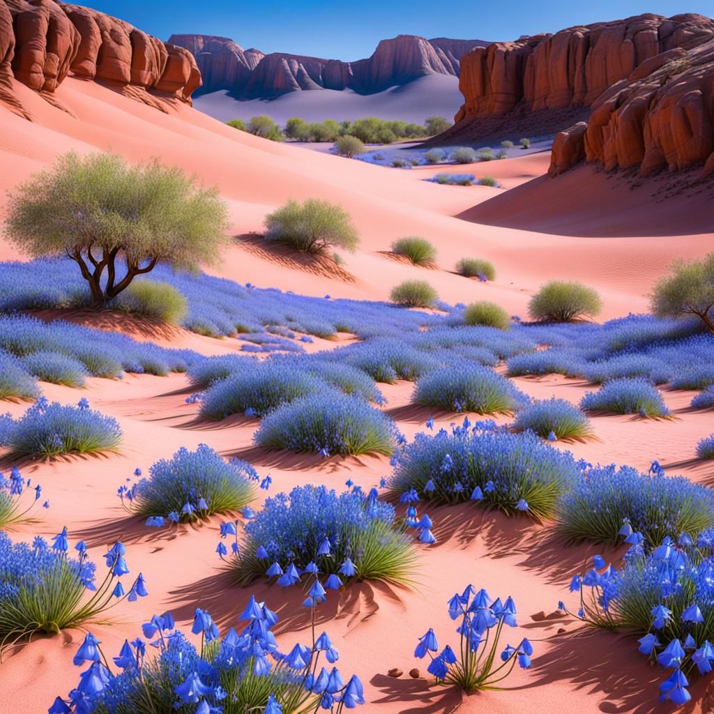 Desert Bluebells in Coral Pink Sand