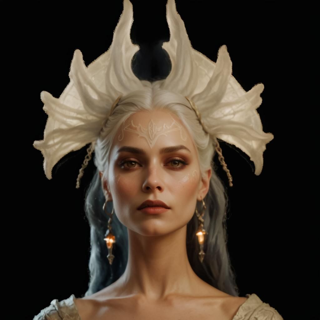 Gothic Goddess of Darkness Portrait in Dark Fantasy Style