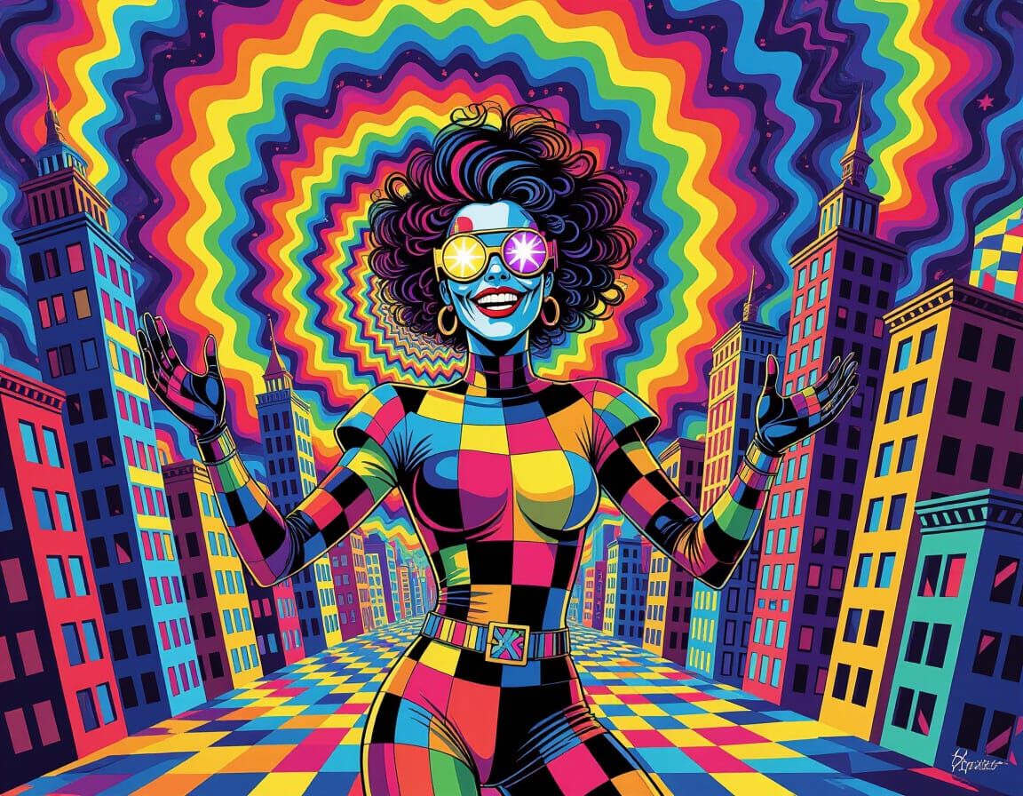 Chromatic Chaos Unleashes Rainbow Energy in Psychedelic City...
