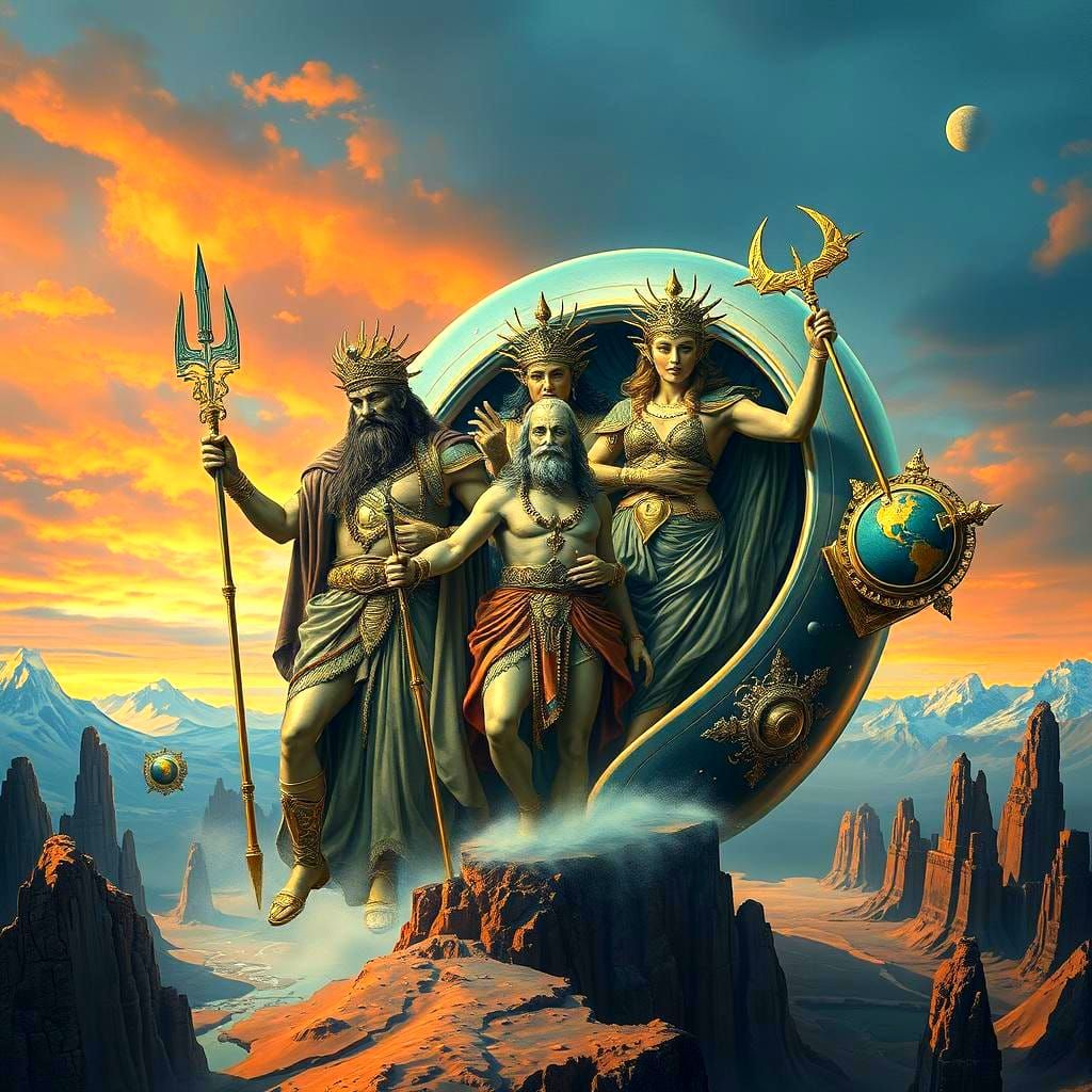 Surreal Olympus Gods Arrive in Future Spaceships