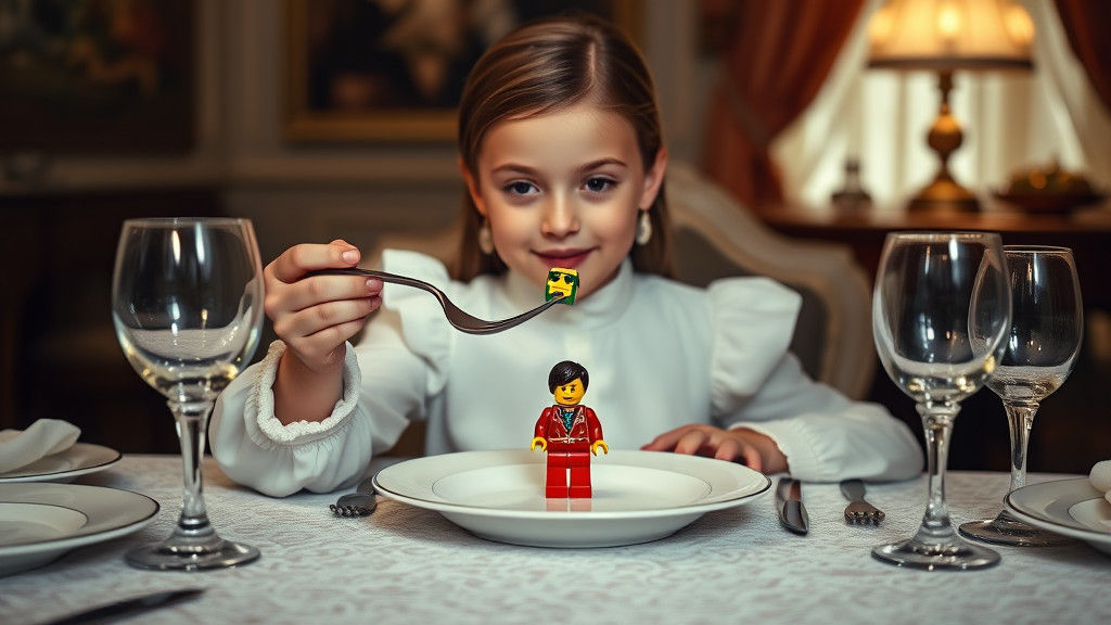 Girl Eating Plastic: Hyperrealistic Cinematic Still Life