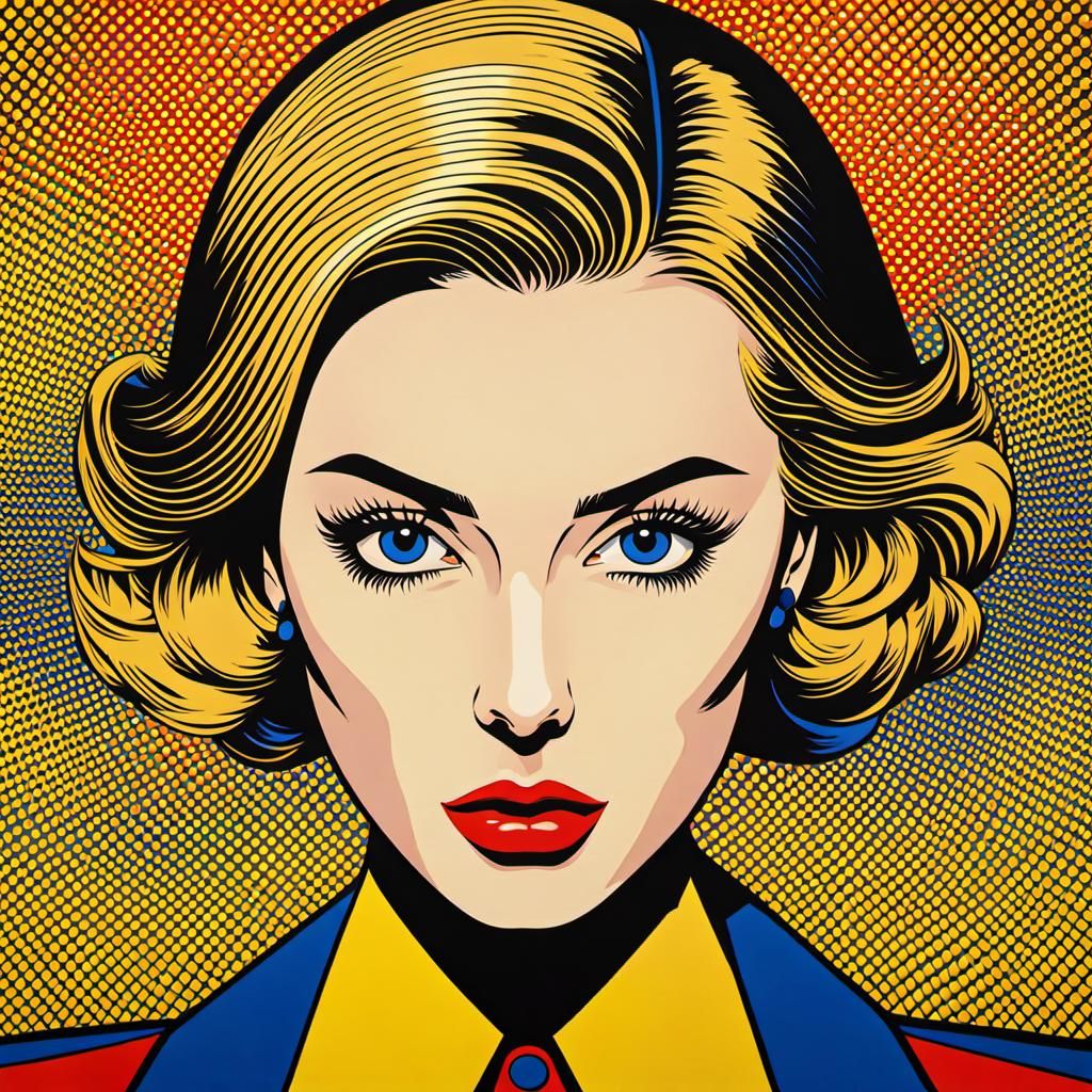 Anxious Girl in Pop Art Style