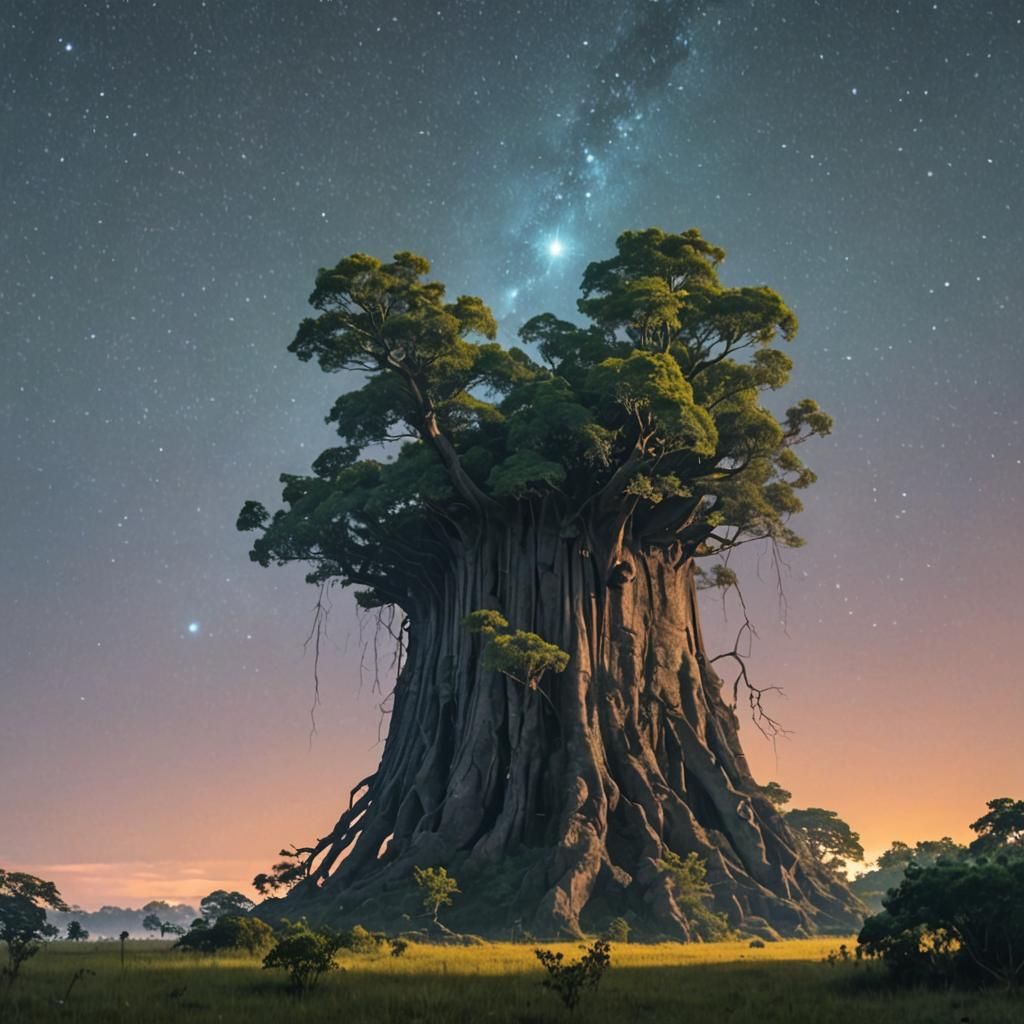 Purple Trees Eclipse in Beksiński Style