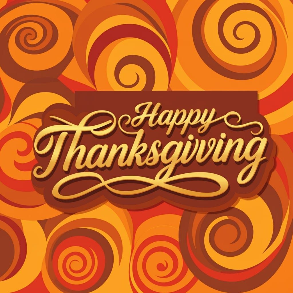 Happy Thanksgiving in Folk Art Style