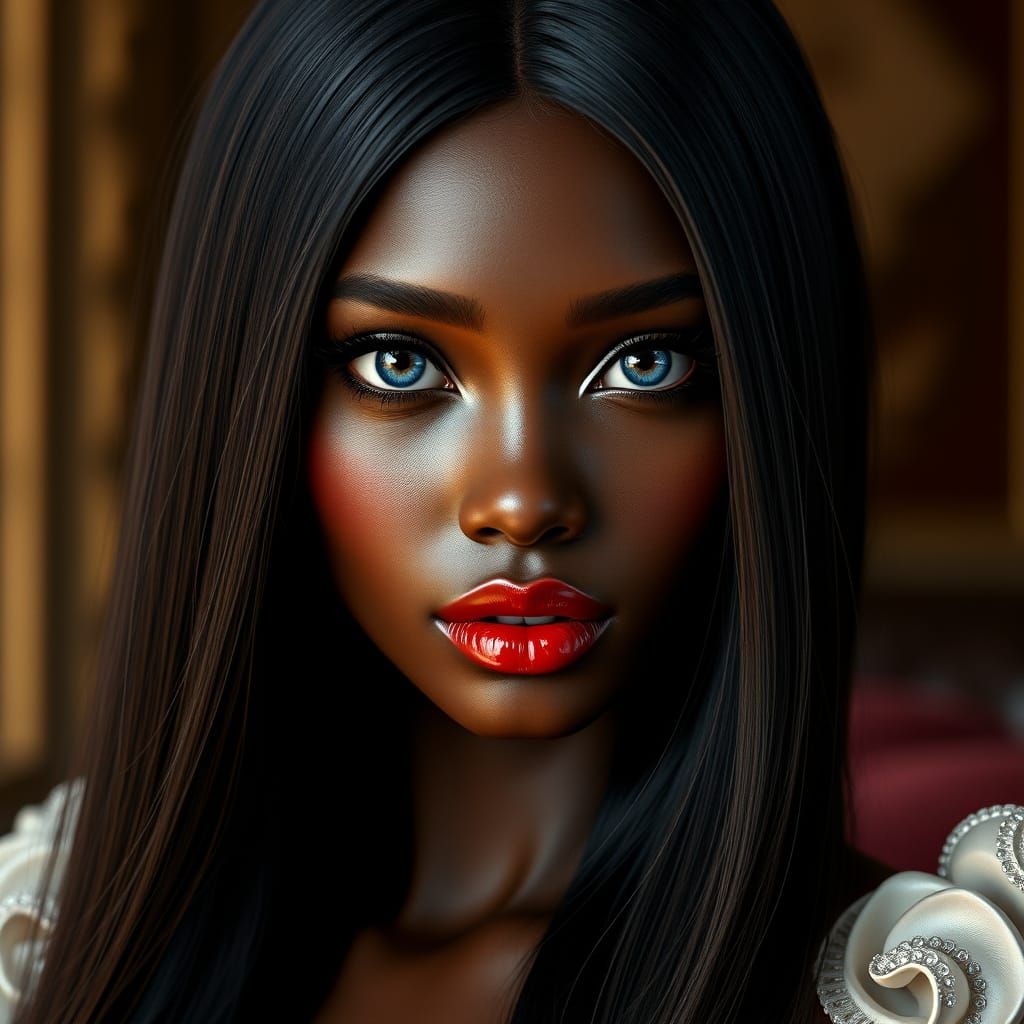 Porcelain Doll: Hyperrealistic Portrait of a Woman