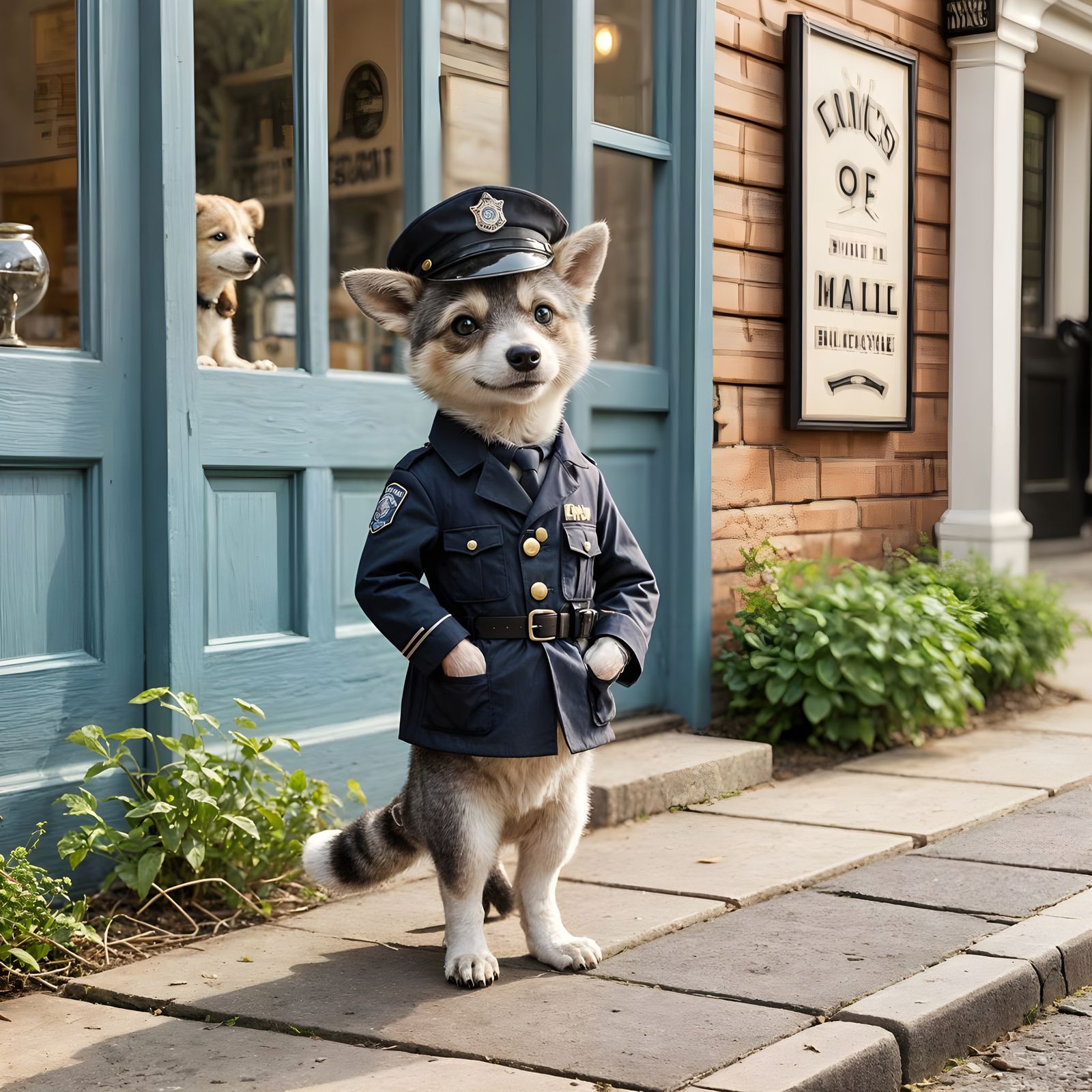 Charming Cop Hound and Raccoon Burglar in Quaint Town