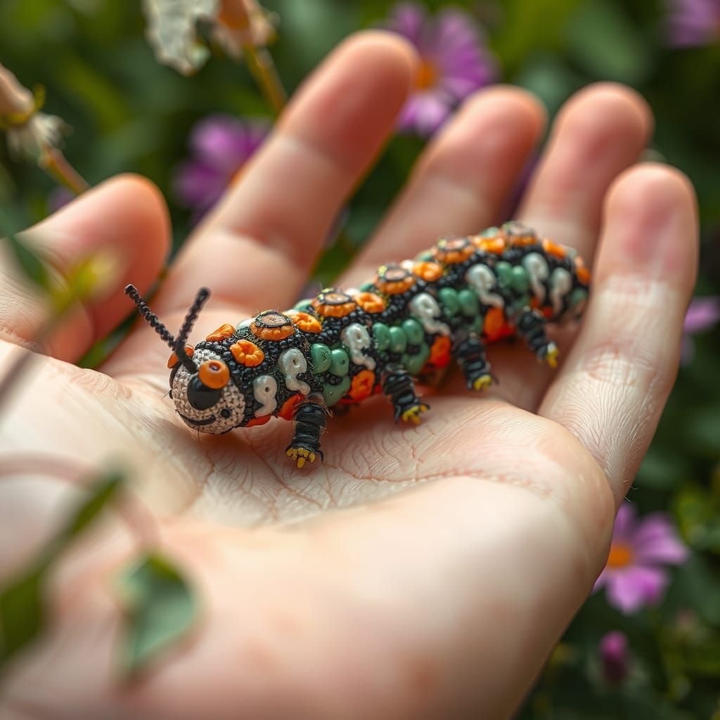 Pearl Caterpillar in Nature's Splendor
