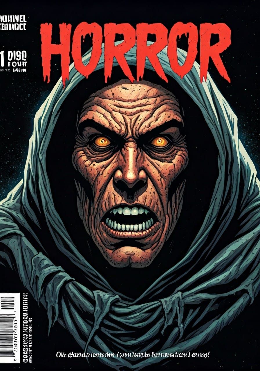 Dark Comic Book Cover in a Gritty Neon Aesthetic