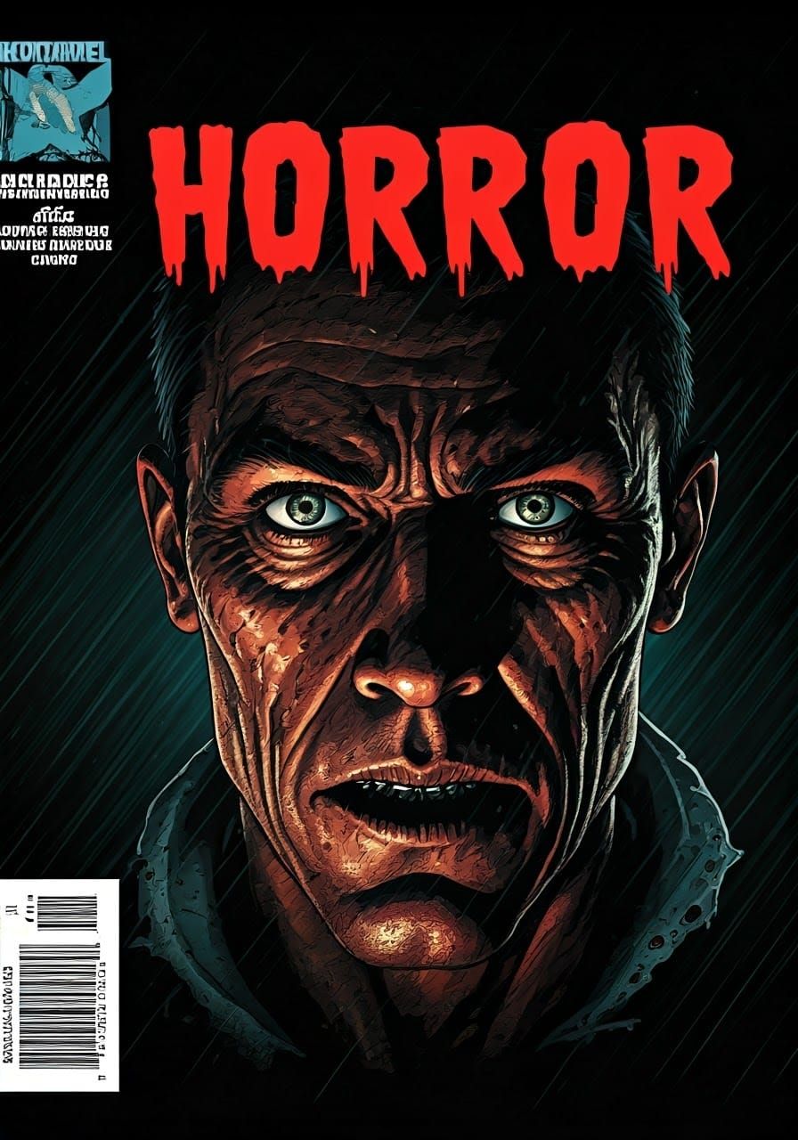 Dark Comic Book Cover in Horror Theme