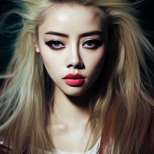 Punk Rock Model in Underground Club, Detailed Matte Painting