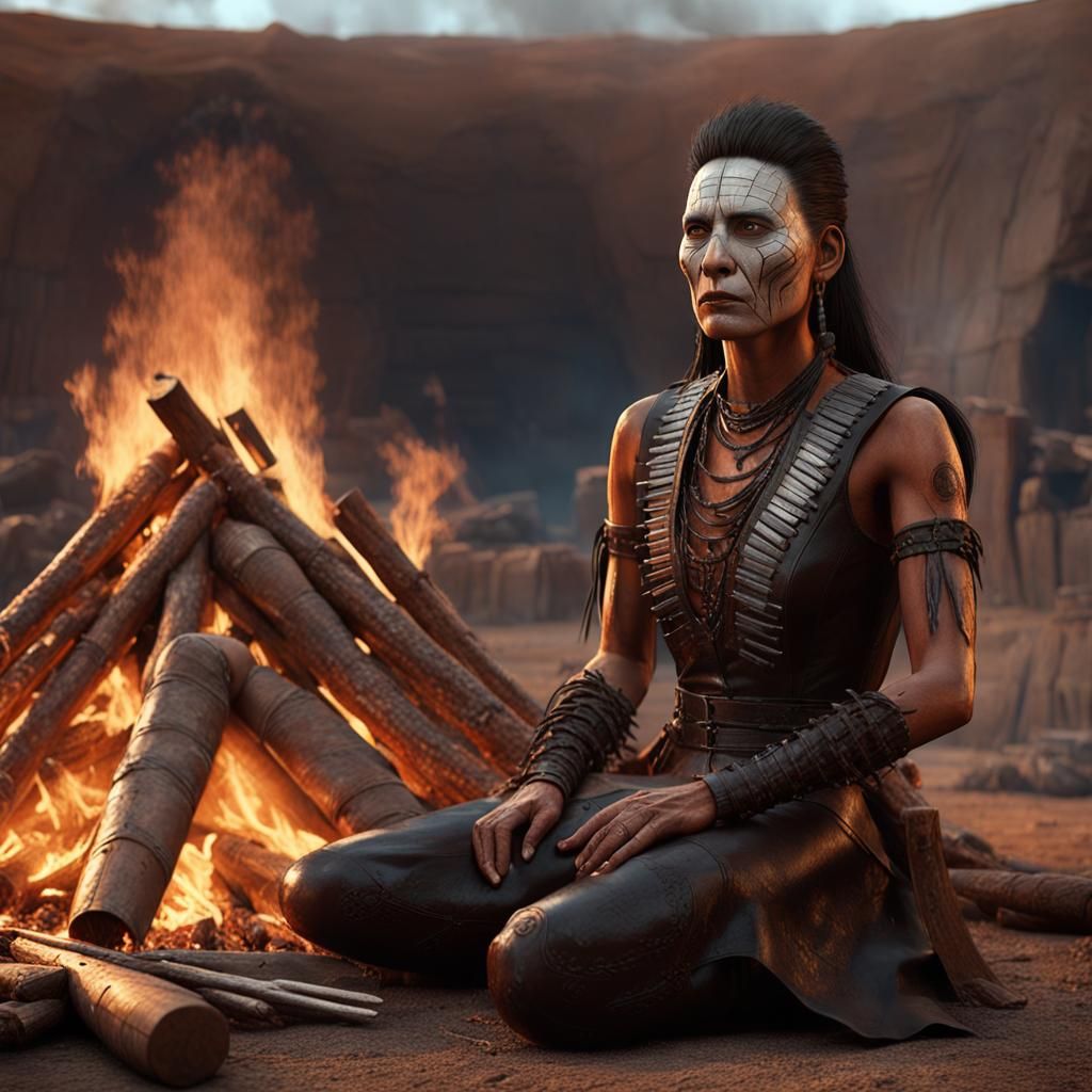 Native American Pinhead Cosplay in Leather, 8K