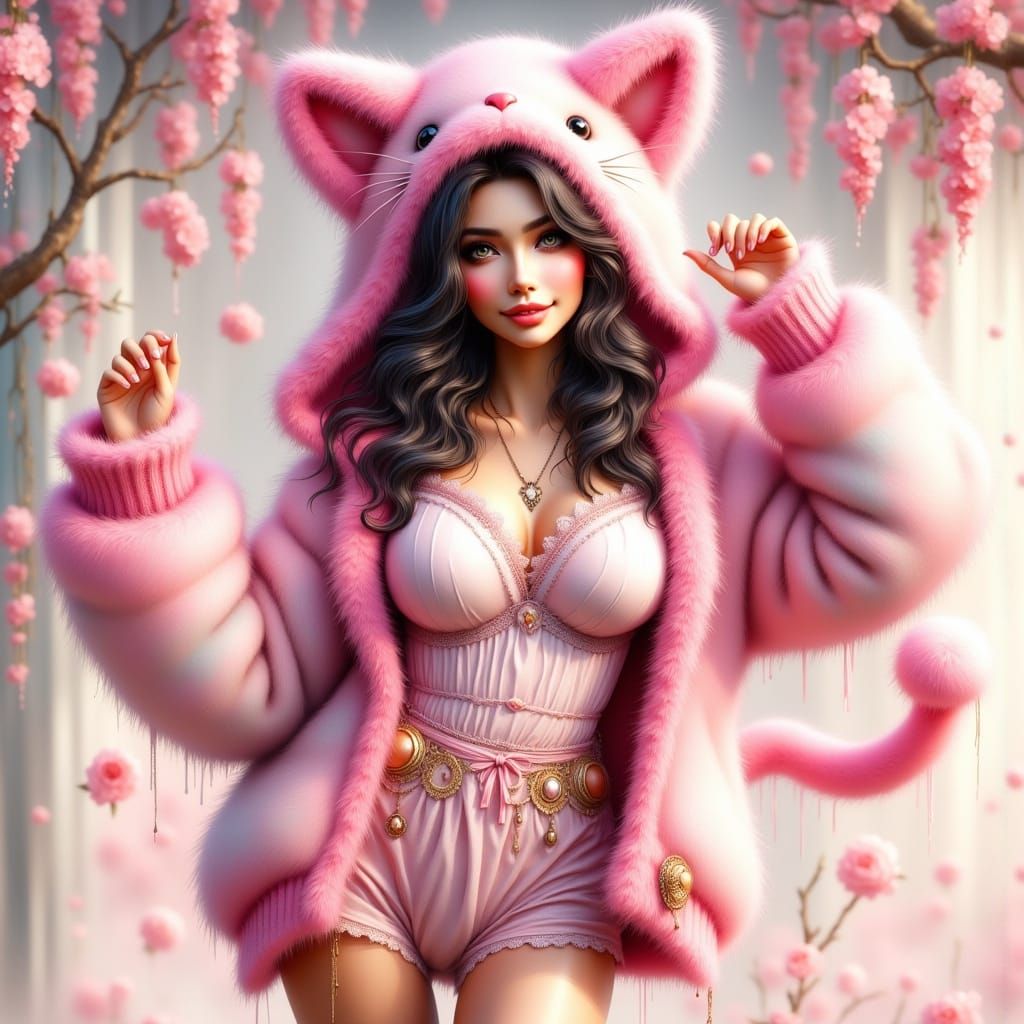 Greek Goddess in Kawaii Kitty Costume
