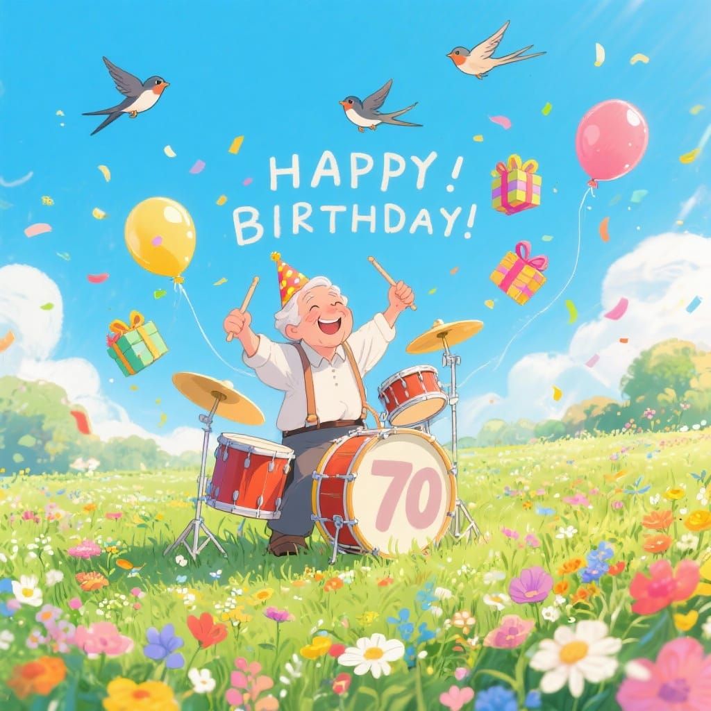 Joyful 70th Birthday Celebration on Flower Meadow