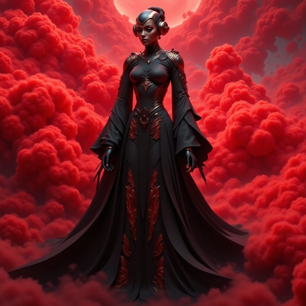 Cyborg Kimono with Kintsugi in Vintage-Futurism Style