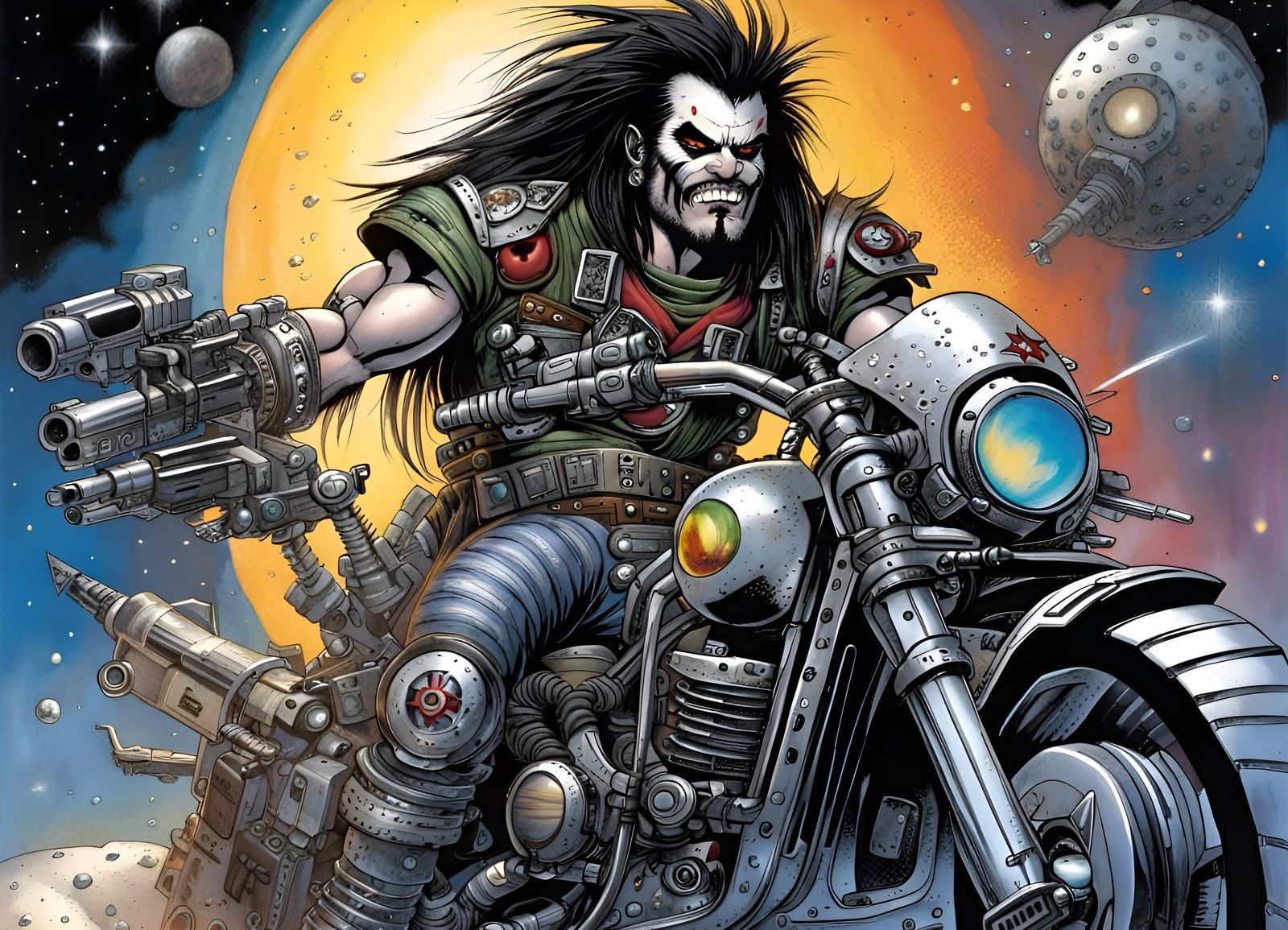 Lobo riding his spacehog since 1983 🖤