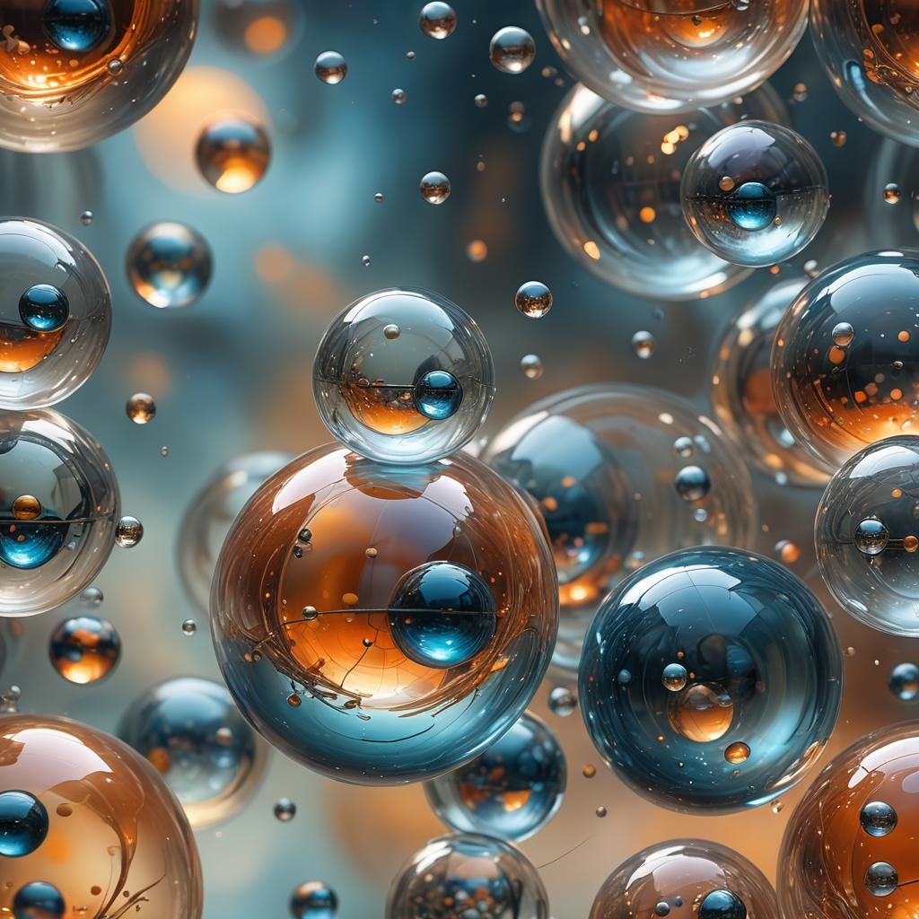 Glass Spheres in Misty Atmosphere: Fantasy Concept Art