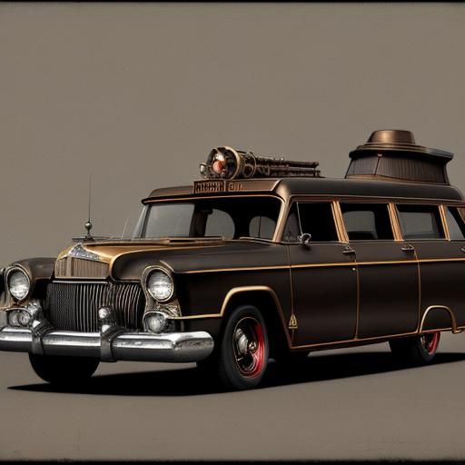 Steampunk Hearse: 1950s American Car Design