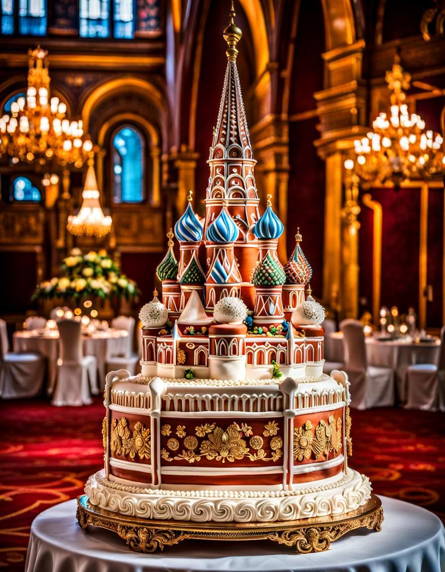 Kremlin Cake Sculpture: A Wedding Masterpiece in HDR