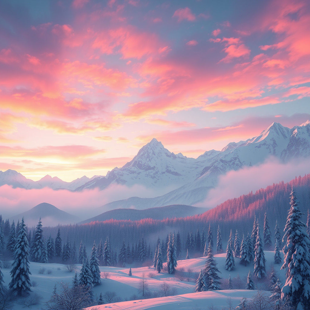 Enchanted Winter Landscape in Unreal Engine Style