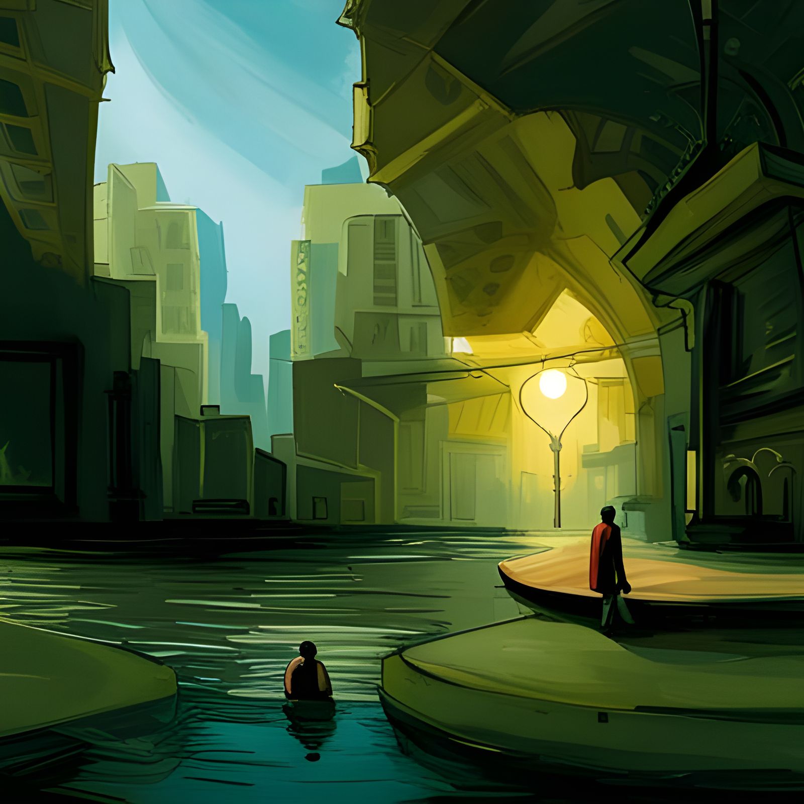 Origami Paper Folds in Hopper Style