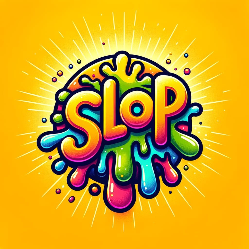 Vibrant SLOP Logo in Slime Letters with Color Splash