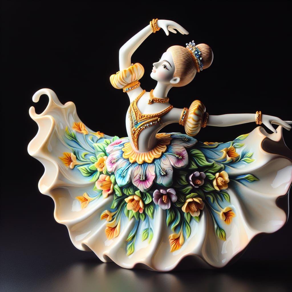 Elegant Ceramic Ballerina in Vibrant Colors