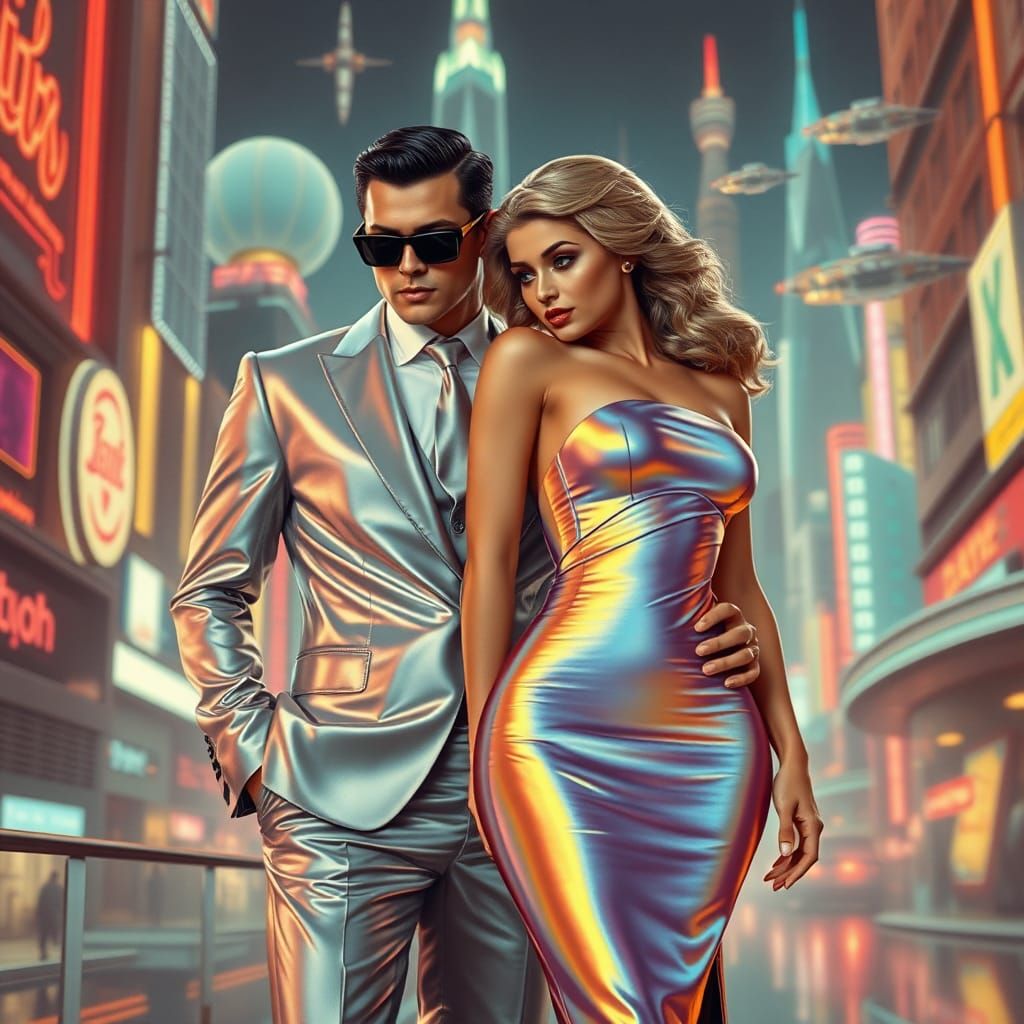Retro-futuristic couple