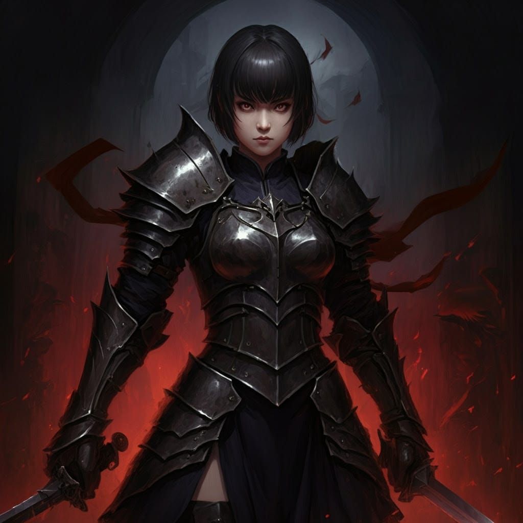 Dark Fantasy Art in a Cyberpunk Aesthetic