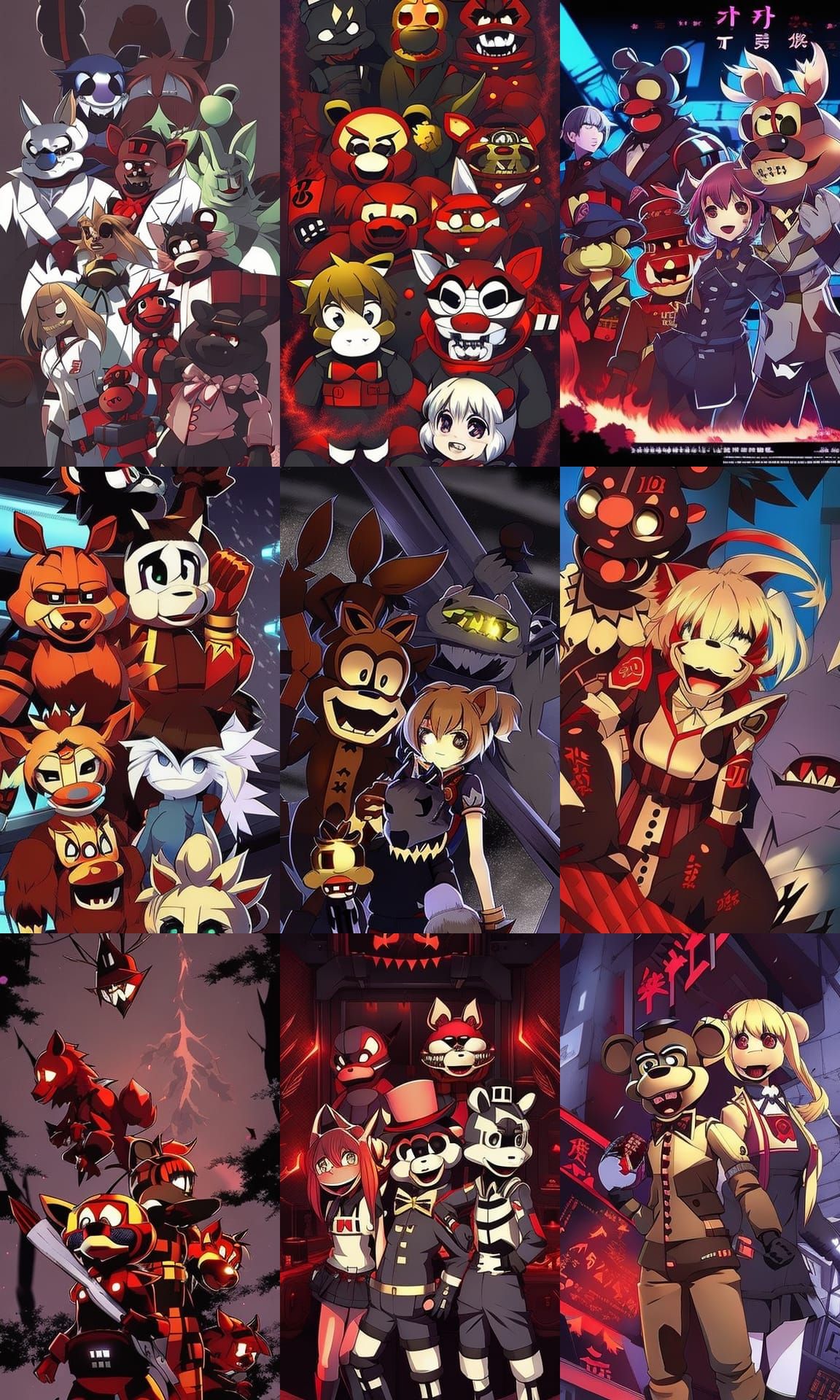 Five Nights at Freddy's in Anime Style