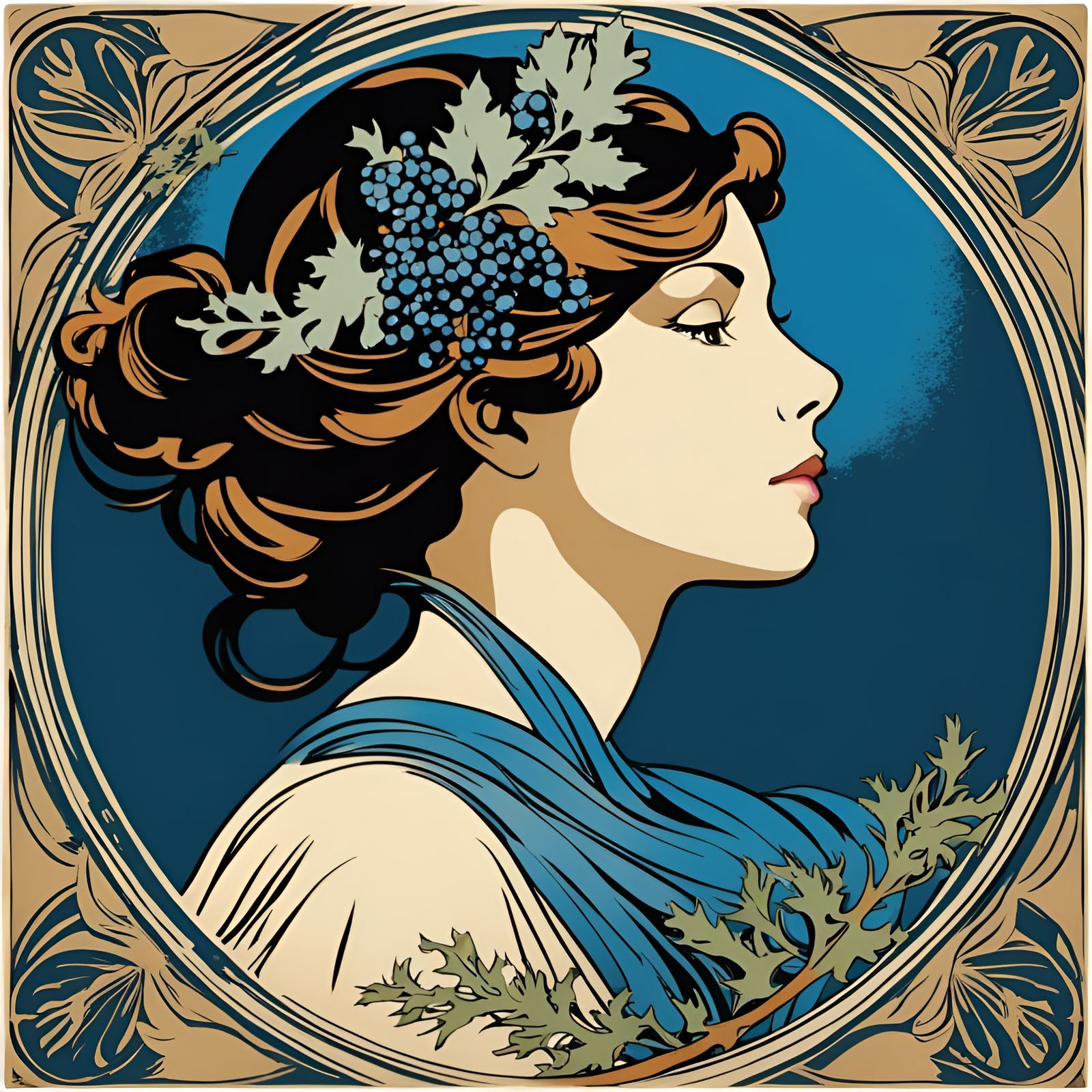 Vintage Poster of Woman with Juniper Berries