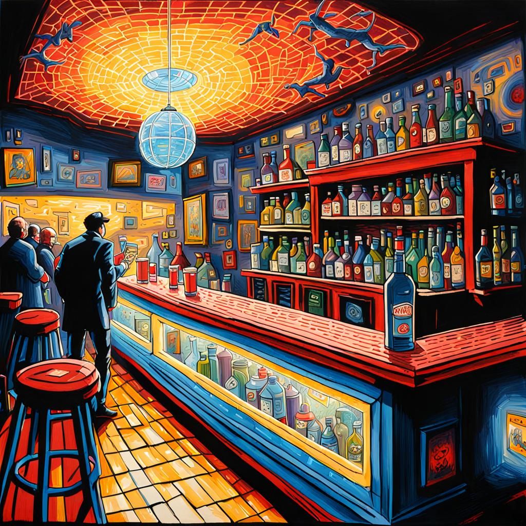 Spooderman's Bar Death: Cassette Futurism Ink Art