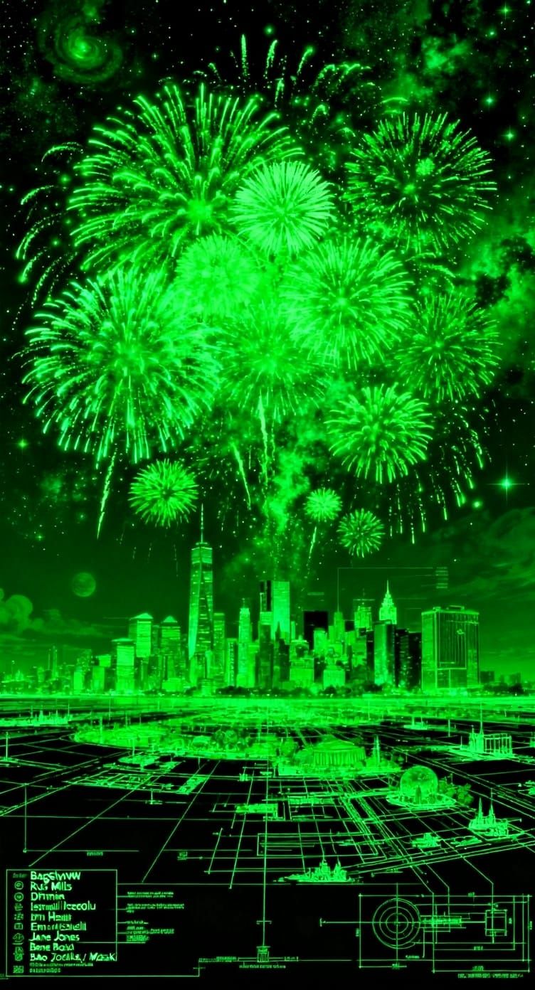 AI Art Recreated in Green Tones and ASCII Characters