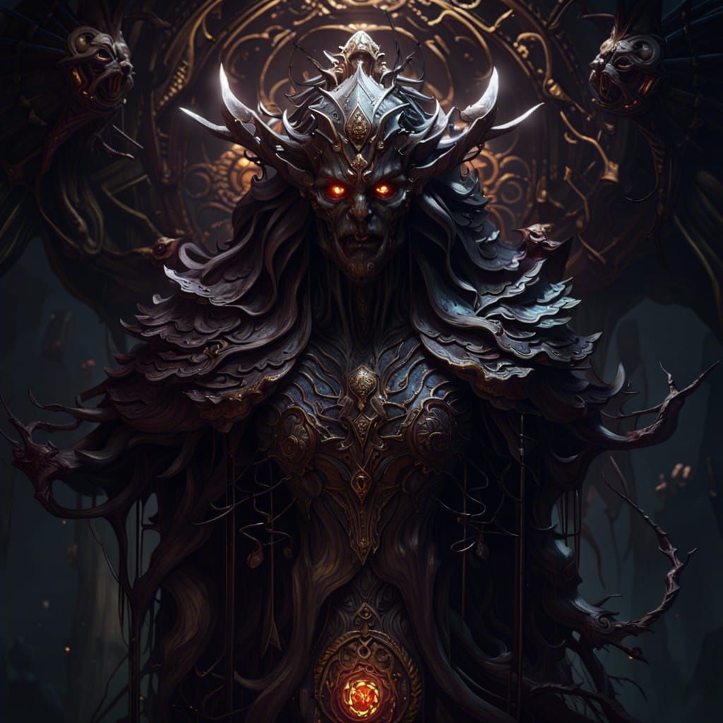 Dark Fantasy Art in Purple and Yellow