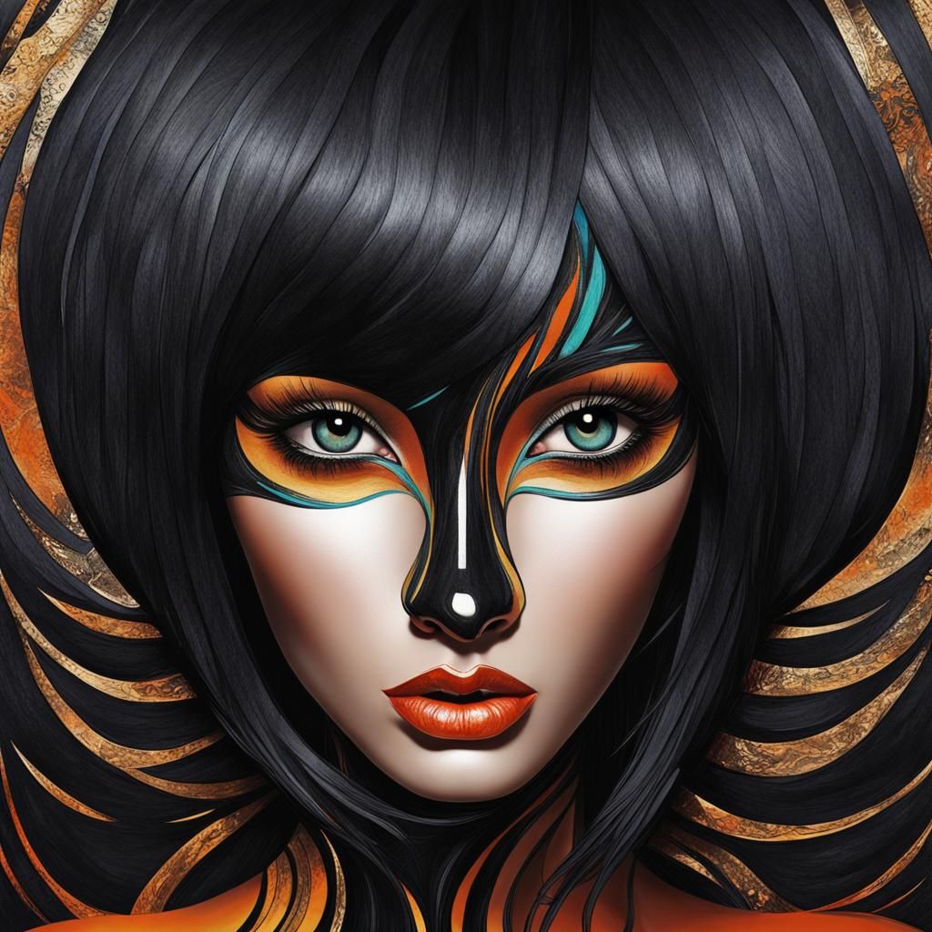 Abstract Art Portrait: Lady Obsidian