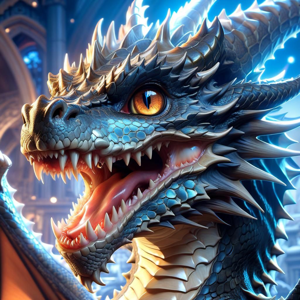 Adorable Anime Dragon Portrait in 3D