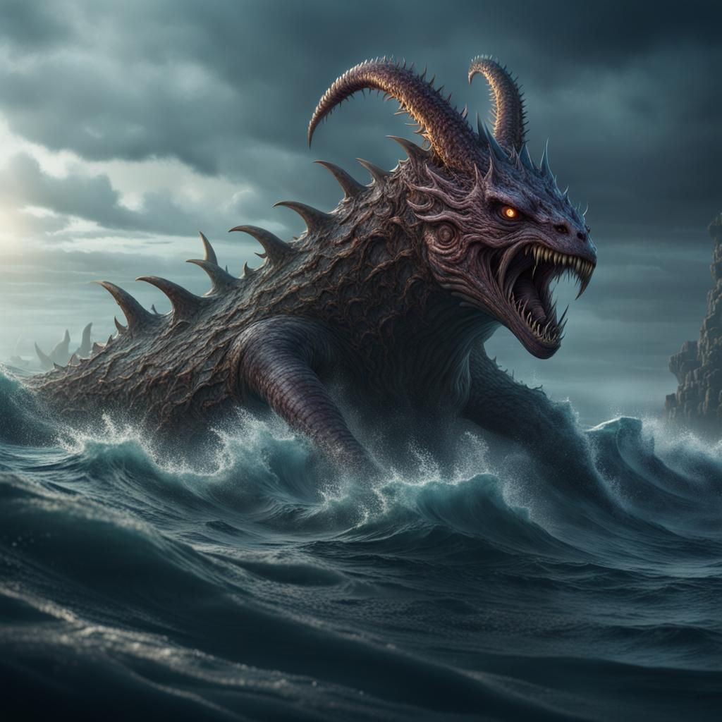 Fantastical Sea Beast in Vibrant Splendor