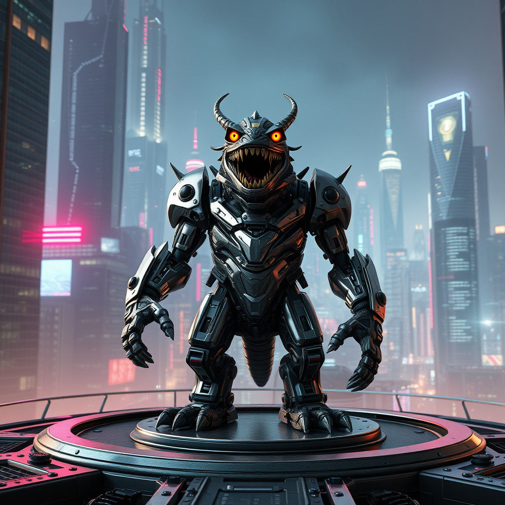 My Singing Monsters Character in Cyberpunk Metropolis