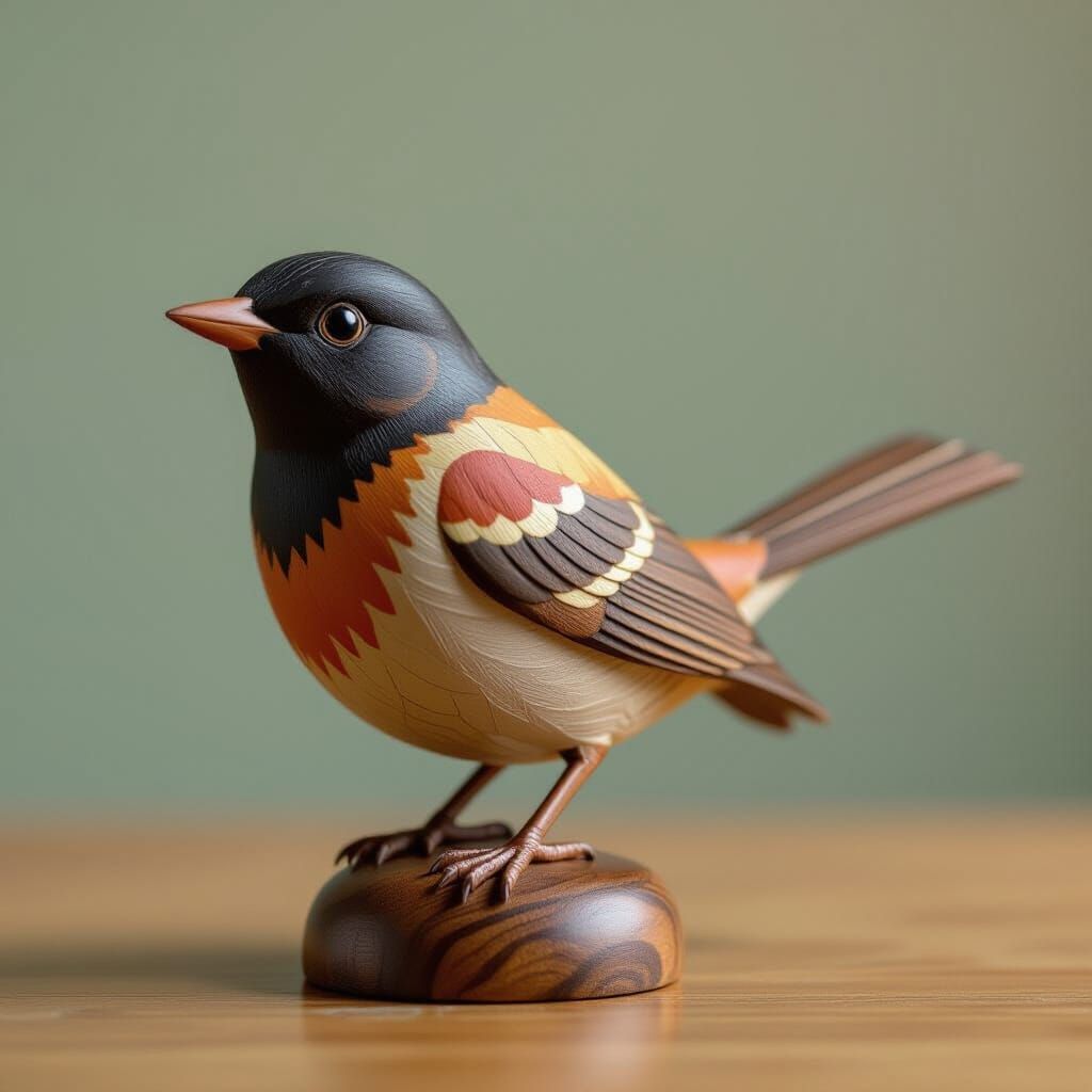 Masterpiece: Intricately Carved Wooden Bird Sculpture