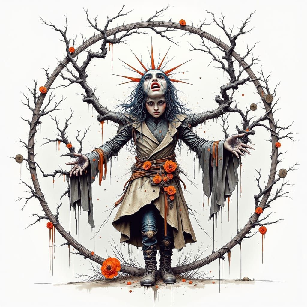 Hyperrealistic Portrait of Despair in Digital Art