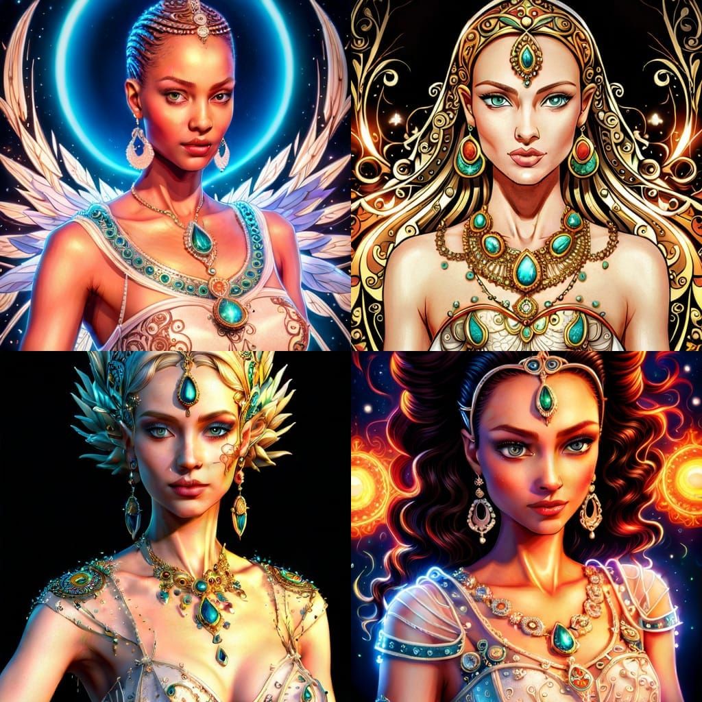 Princess in Crystal Dress: Detailed Digital Art