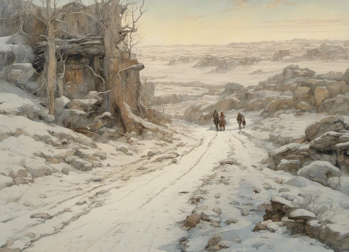 Hyperdetailed Road in Varied Artistic Styles