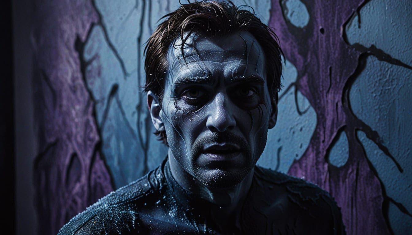 Eerie Surrealism: Man Frozen by Whispering Entity