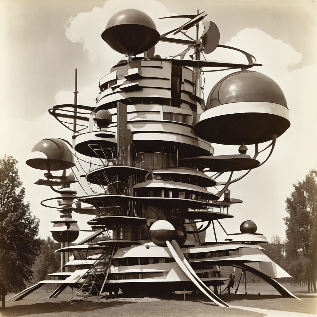 Constructivist Art with Otherworldly Life-Forms