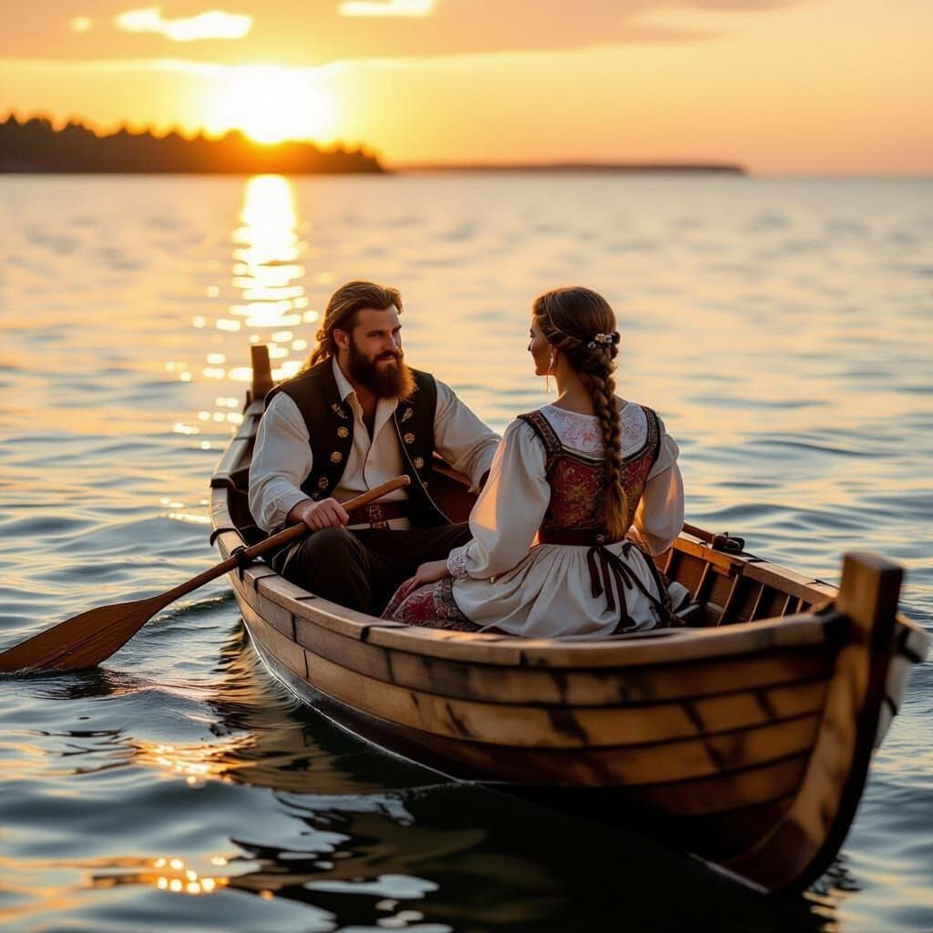 Couple on Sailboat at Sea, Ultra Realistic