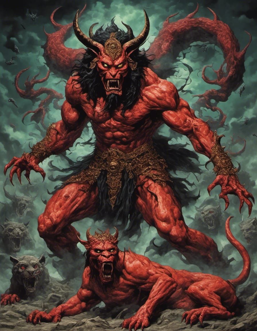 Fierce Demon with Panther Head